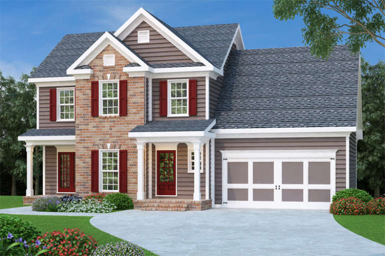 Traditional House Plan #009-00059 Elevation Photo