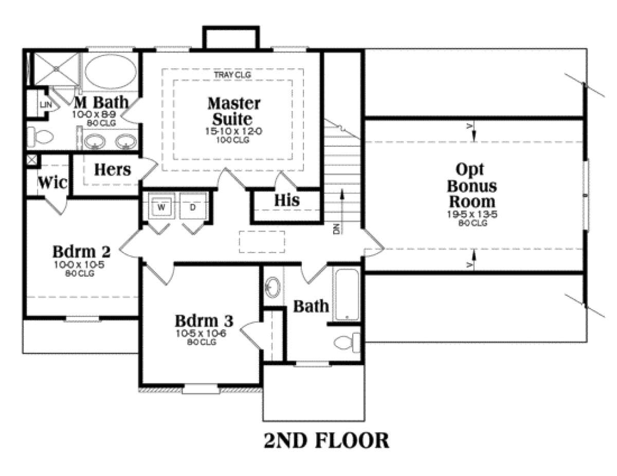 Second Floor for House Plan #009-00059