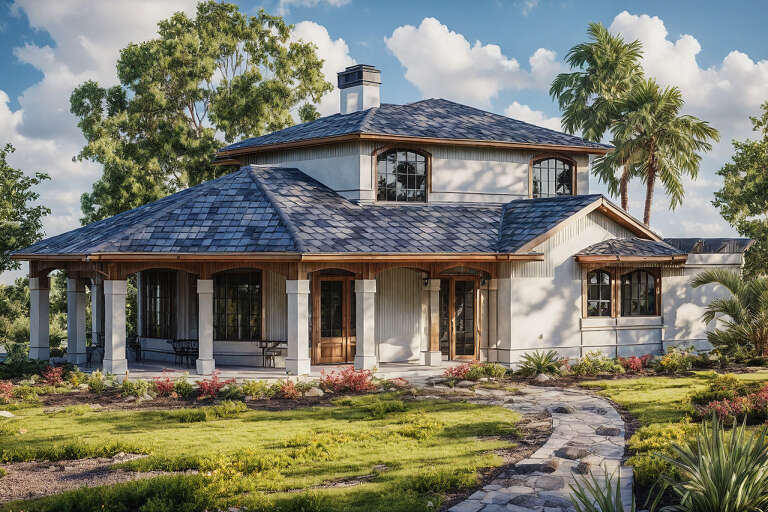 House Plan House Plan #760 Angled Front Elevation