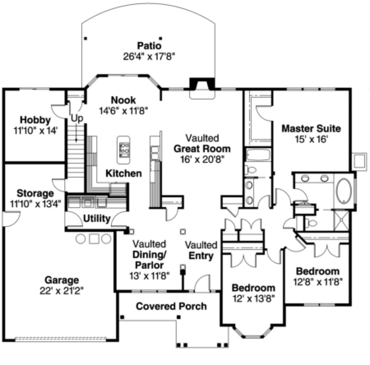 Floorplan 1 for House Plan #035-00110