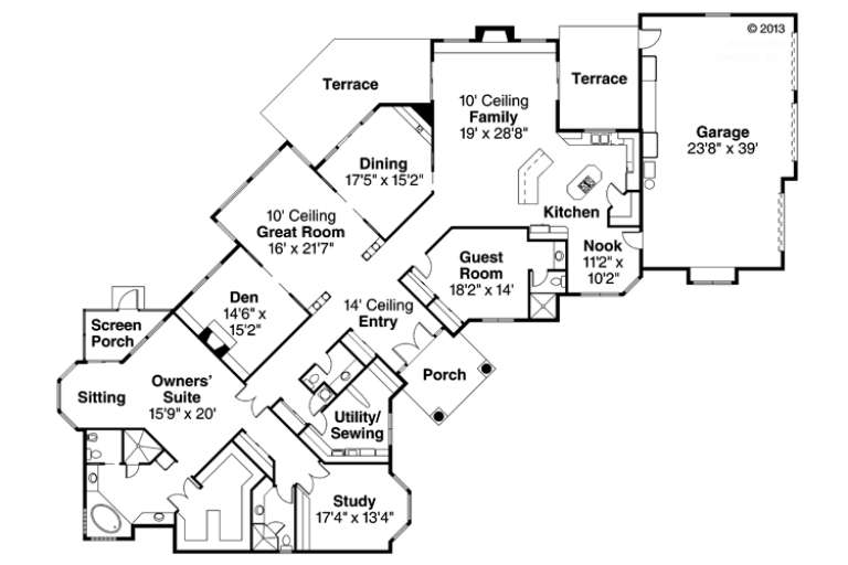 House Plan House Plan #762 Drawing 1