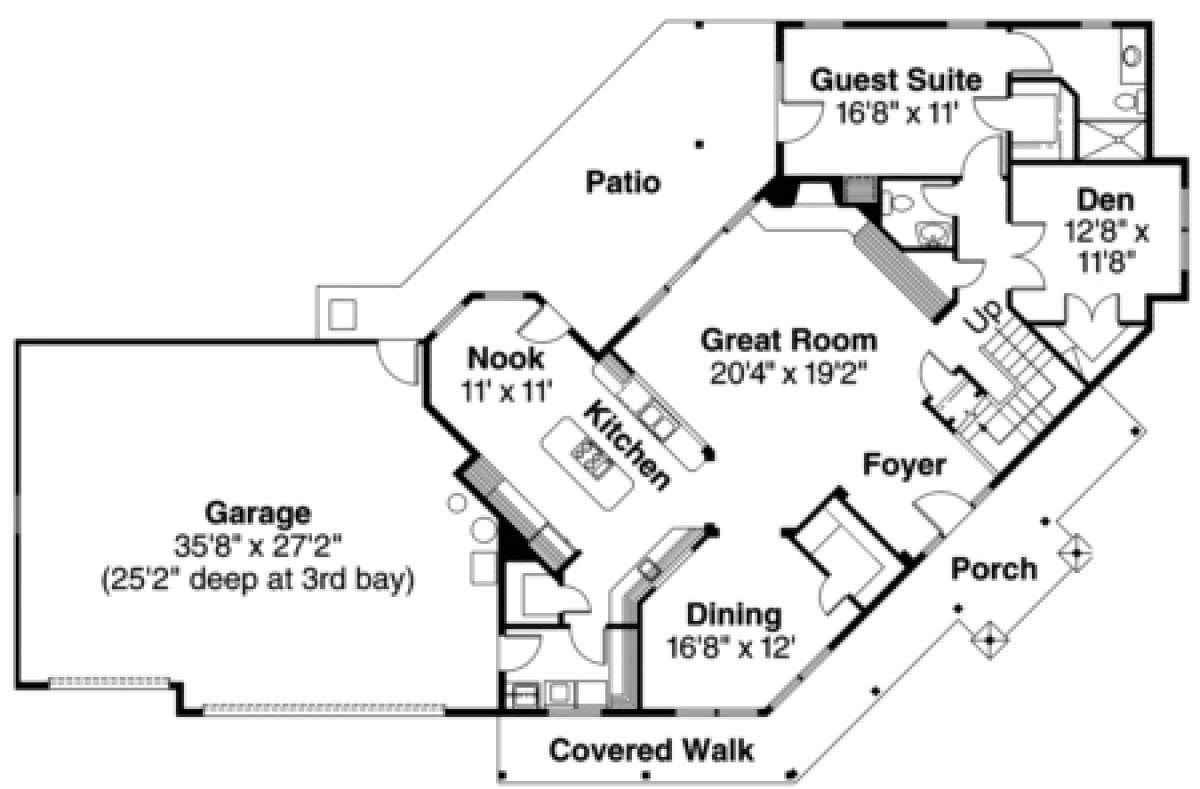 Floorplan 1 for House Plan #035-00113