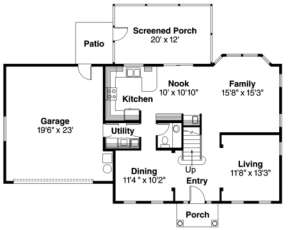 First Floor for House Plan #035-00114