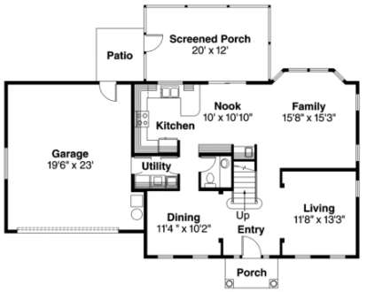 First Floor for House Plan #035-00114