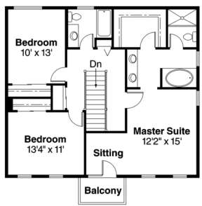 Second Floor for House Plan #035-00114