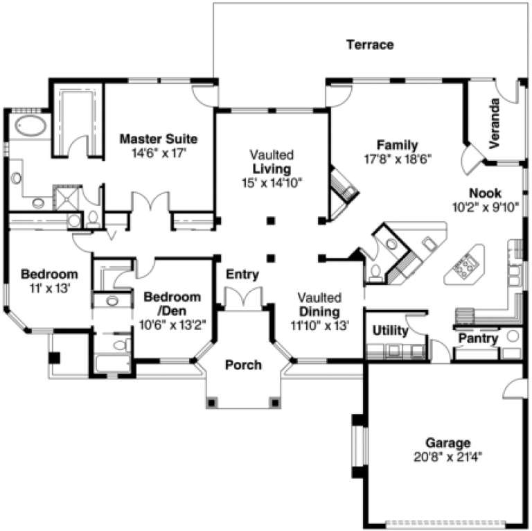 House Plan House Plan #766 Drawing 1