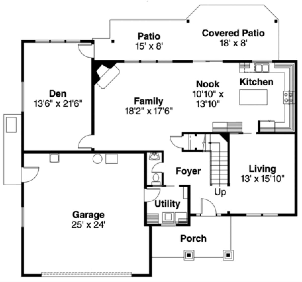 Floorplan 1 for House Plan #035-00116