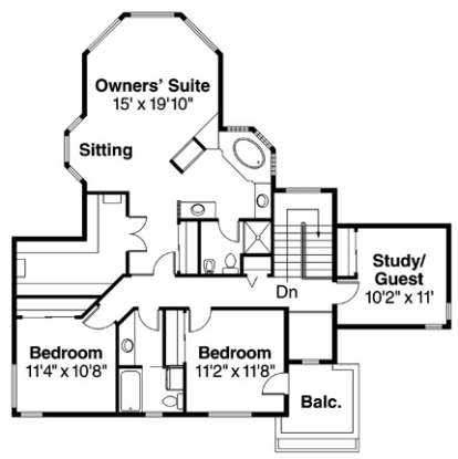 Second Floor for House Plan #035-00118