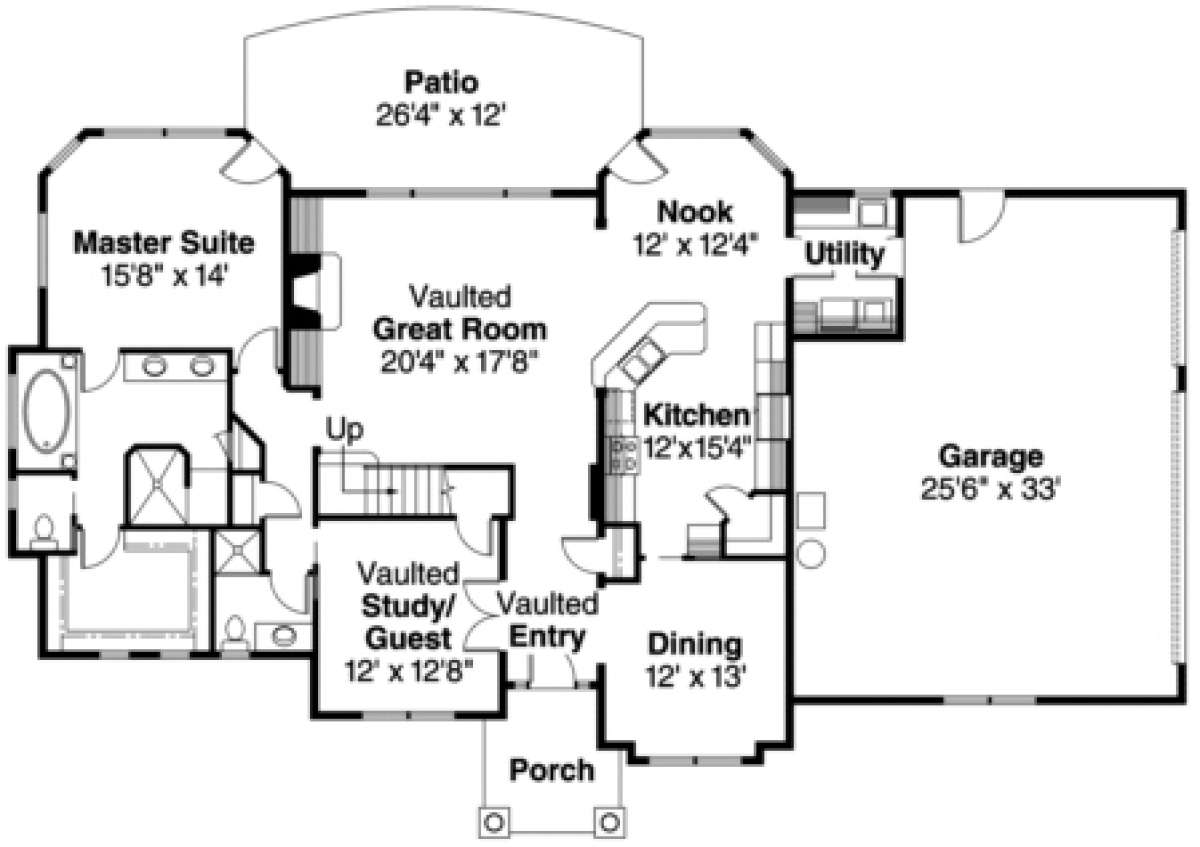 Floorplan 1 for House Plan #035-00128