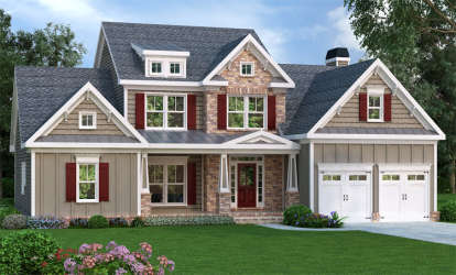 Traditional House Plan #009-00061 Elevation Photo