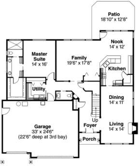 Floorplan 1 for House Plan #035-00129