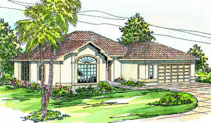 Ranch House Plan #035-00130 Elevation Photo