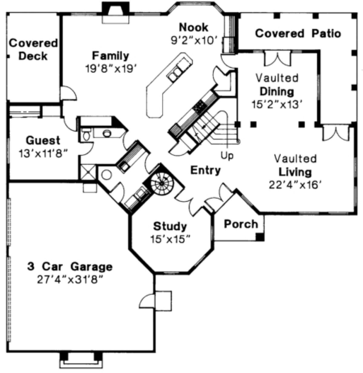 First Floor for House Plan #035-00131