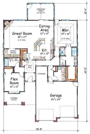 Floorplan 1 for House Plan #402-01374