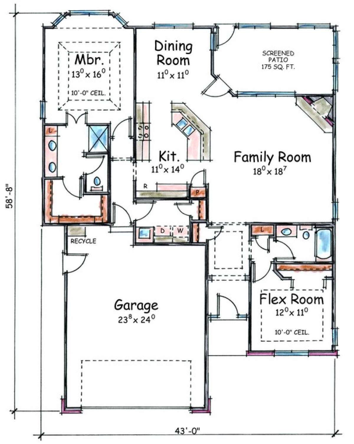 Floorplan 1 for House Plan #402-01376