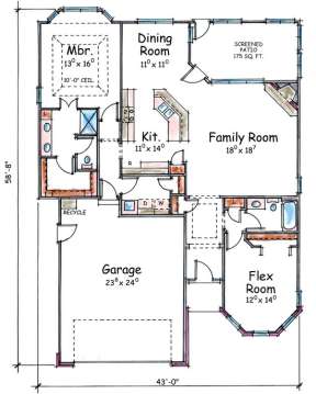 Floorplan 1 for House Plan #402-01377