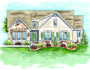 French Country House Plan #402-01378 Elevation Photo
