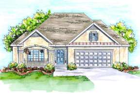 French Country House Plan #402-01385 Elevation Photo