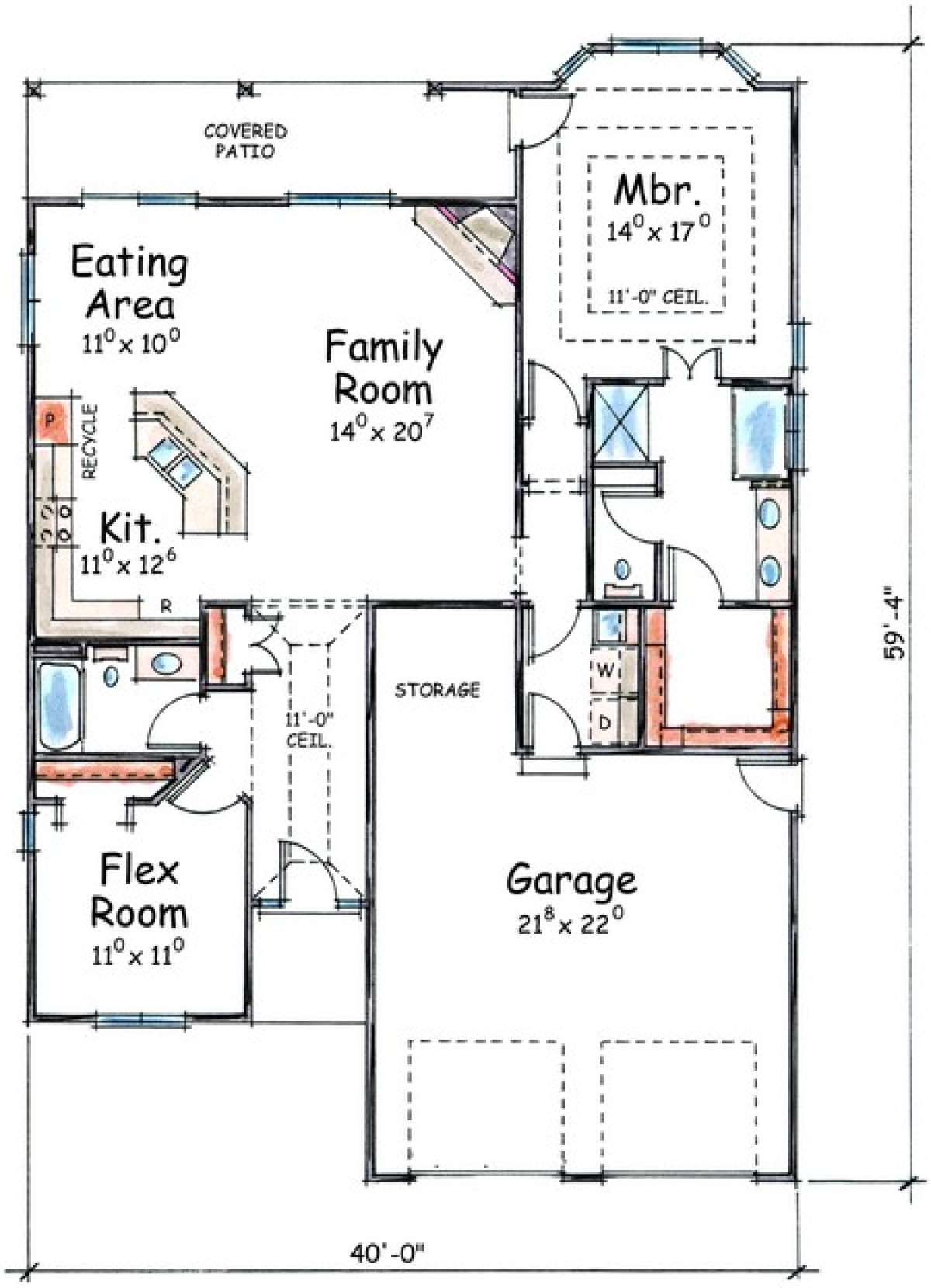 Floorplan 1 for House Plan #402-01388