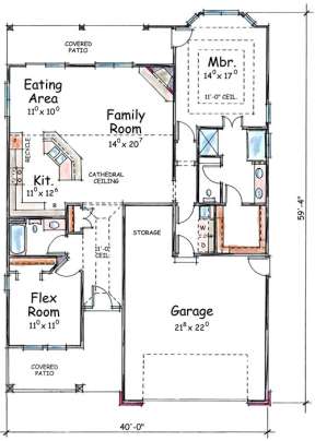 Floorplan 1 for House Plan #402-01389