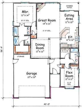 Floorplan 1 for House Plan #402-01390