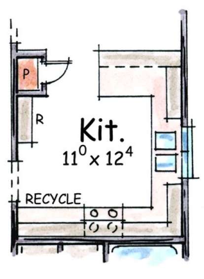 Optional Kitchen for House Plan #402-01390