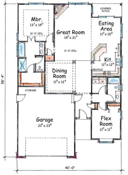 Floorplan 1 for House Plan #402-01391