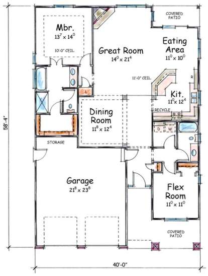 Floorplan 1 for House Plan #402-01392