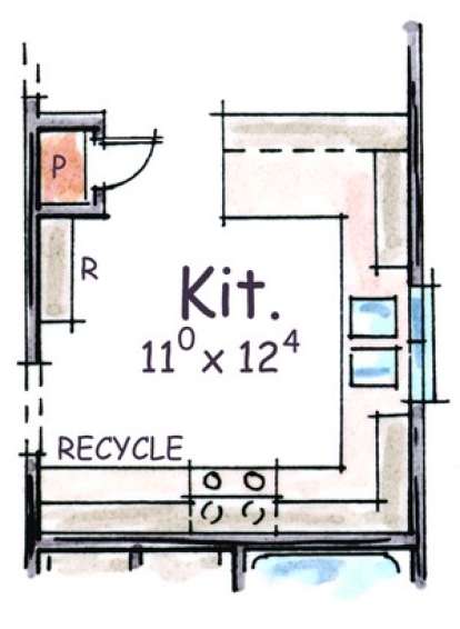 Optional Kitchen for House Plan #402-01392