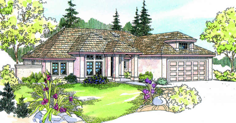 Ranch House Plan #035-00136 Elevation Photo