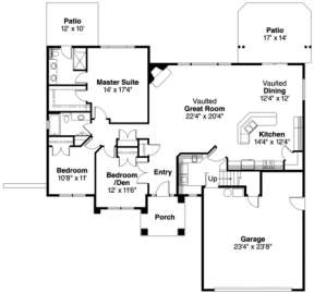 First Floor for House Plan #035-00136