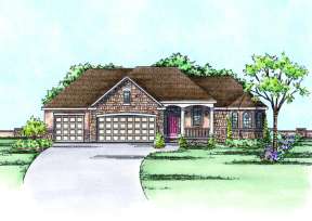 French Country House Plan #402-01409 Elevation Photo