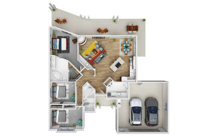 Overhead Floor Plan for House Plan #035-00137
