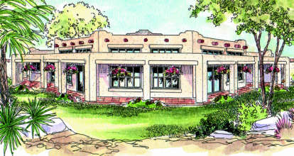 Southwest House Plan #035-00138 Elevation Photo