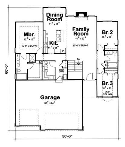 Floorplan 1 for House Plan #402-01424