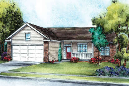Ranch House Plan #402-01426 Elevation Photo