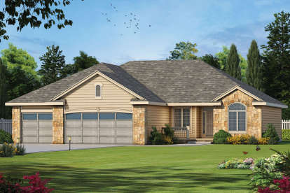 French Country House Plan #402-01439 Elevation Photo