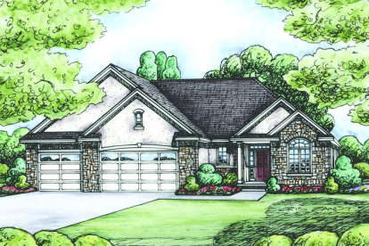 French Country House Plan #402-01440 Elevation Photo