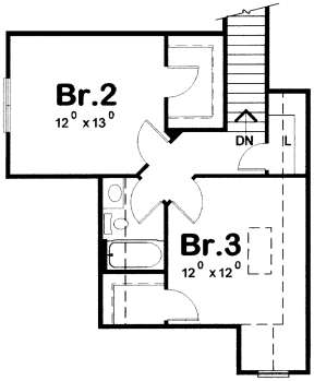 Secondary Bedroom Layout for House Plan #402-01440