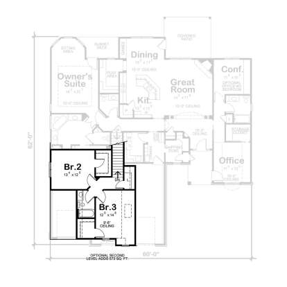 Secondary Bedroom Layout for House Plan #402-01440