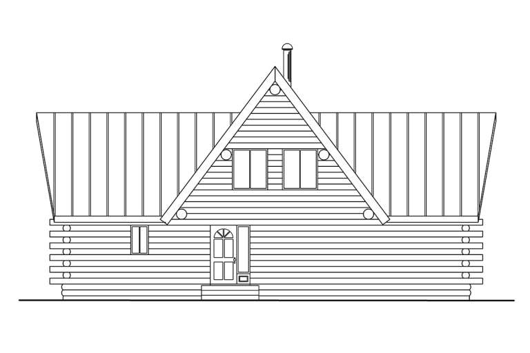 Cabin House Plan #035-00143 Elevation Photo
