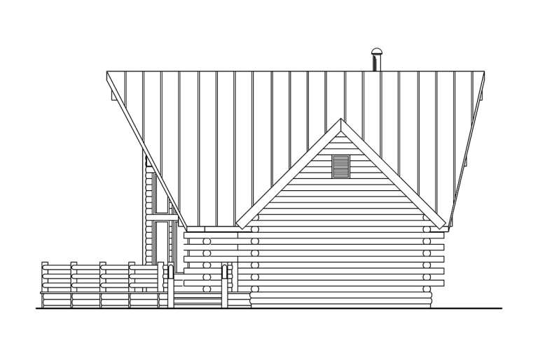 Cabin House Plan #035-00143 Elevation Photo
