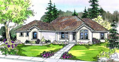 Ranch House Plan #035-00145 Elevation Photo