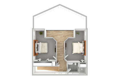 Overhead Second Floor for House Plan #035-00146