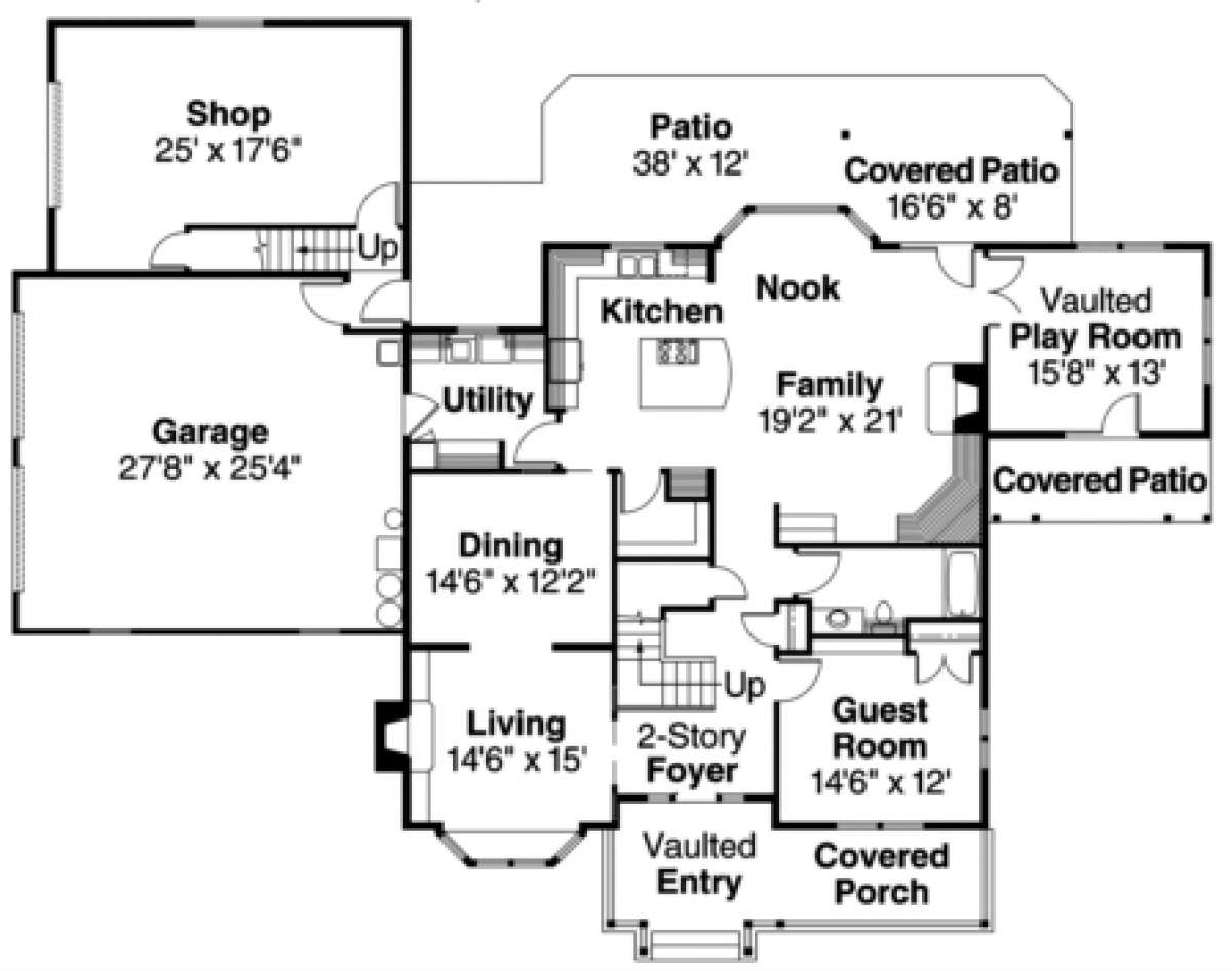 Floorplan 1 for House Plan #035-00148