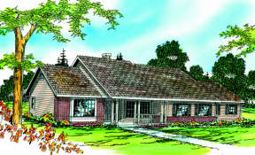 Ranch House Plan #035-00149 Elevation Photo