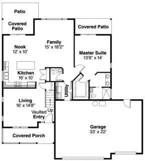 First Floor for House Plan #035-00151