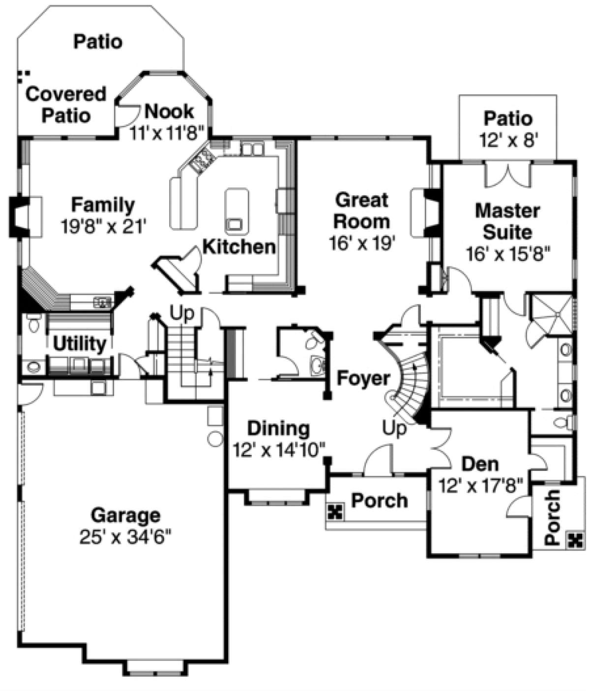 Floorplan 1 for House Plan #035-00152