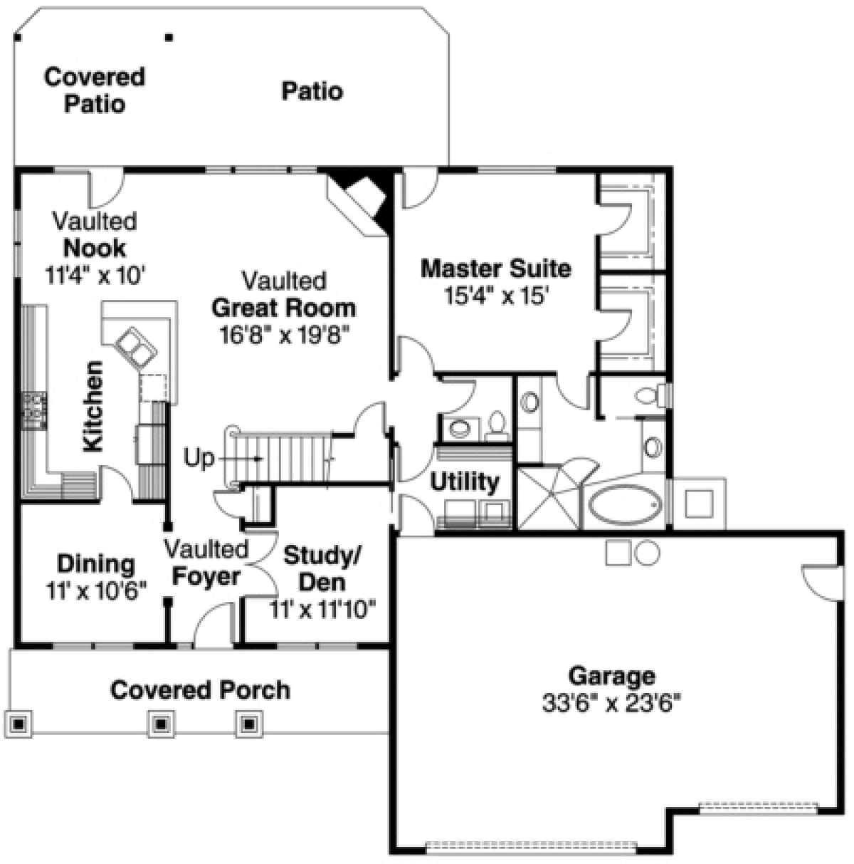 Floorplan 1 for House Plan #035-00154