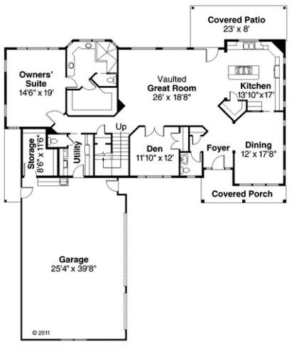 Floorplan 1 for House Plan #035-00155